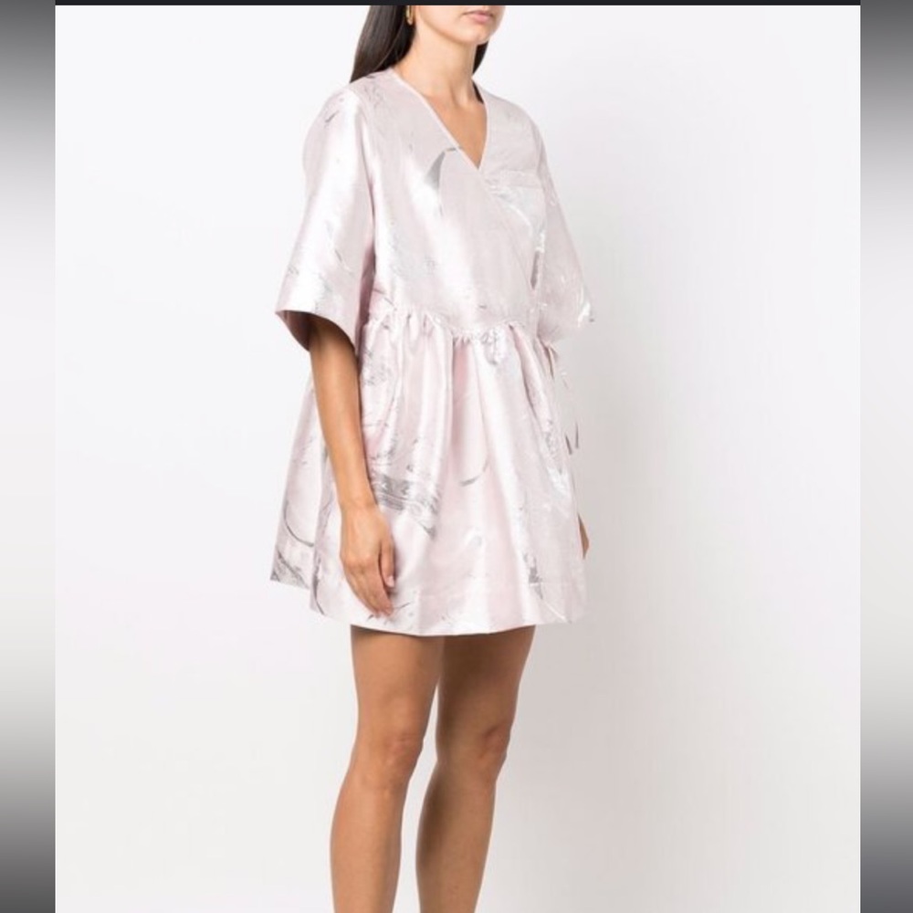 NWT SOLD OUT Adorable Ganni Jaquard Woven Wrap Dress Size S/M